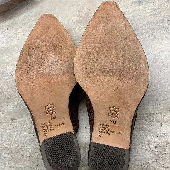 Kathy Van Zeeland Chocolate Studded Glitter Mules - Picture 11 of 11